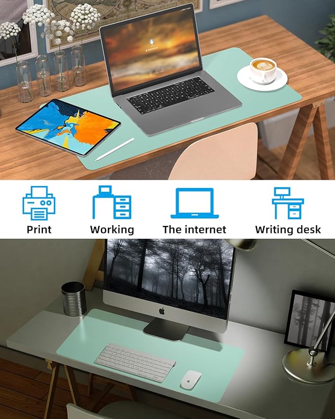Non-Slip Desk mat, PULeather Desk Pad Protector, Office Desk Mat, Large Mouse - Image 7