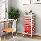 Giantex 10-Drawer Storage Cart w/Universal Wheel, Rolling Cart w/Handle - Image 4