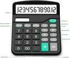 Calculator, Splaks 2 Pack Standard Functional Desktop Calculators Solar and AA - Image 3