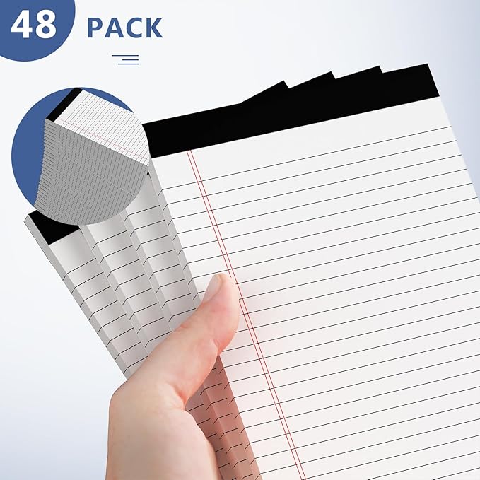 Nichela 5" x 8" Note Pads 48 Pack of Legal Pads 30 Sheets Notepad College Ruled - Image 6