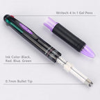 Bribobo 8 Pack Multicolor Ballpoint Pens 4-in-1 0.7mm Colored Retractable - Image 3