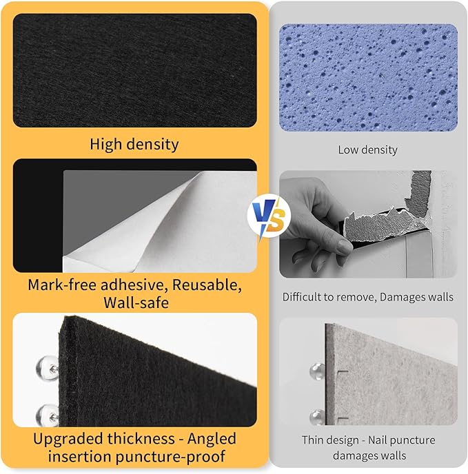 Smarpau Large Cork Board for Walls, 12 Pack Square Bulletin Board, Felt Wall - Image 2