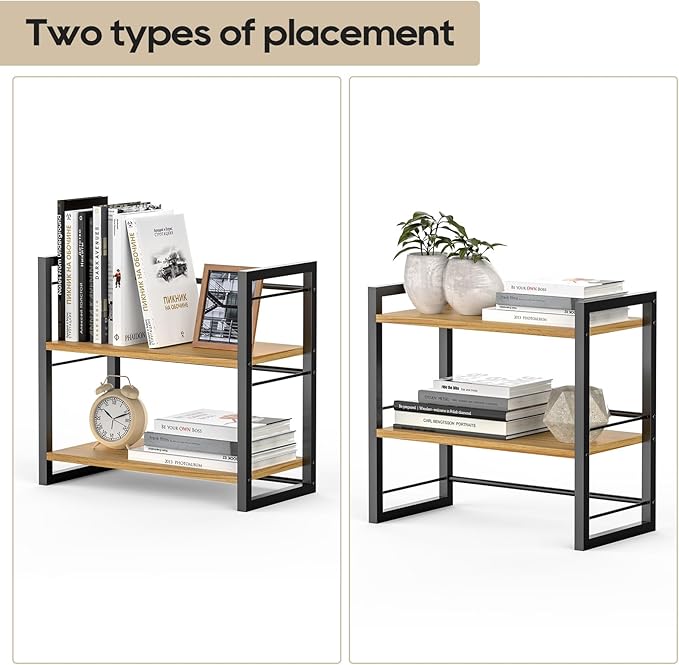 ART-GIFTREE Office Desk Shelf Organizer, Wood Desktop Bookshelf Supplies - Image 7