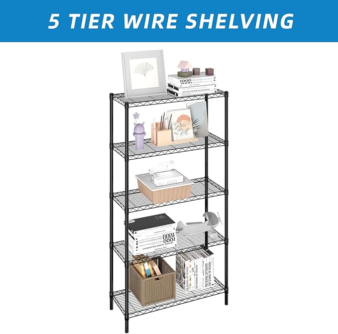Guan River 5-Shelf Adjustable Metal Shelf Wire Shelving Unit Storage Rack - Image 6