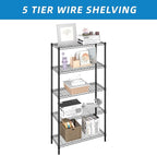 Guan River 5-Shelf Adjustable Metal Shelf Wire Shelving Unit Storage Rack - Image 6