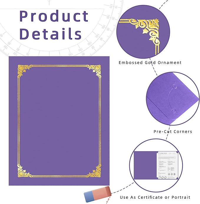 HAUTOCO 30 Packs Certificate Holders, Document Award Covers Certificate Folders - Image 3