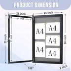 Homezelle Enclosed Bulletin Board 36"x24" Outdoor Weatherproof Cork Noticeboard - Image 2