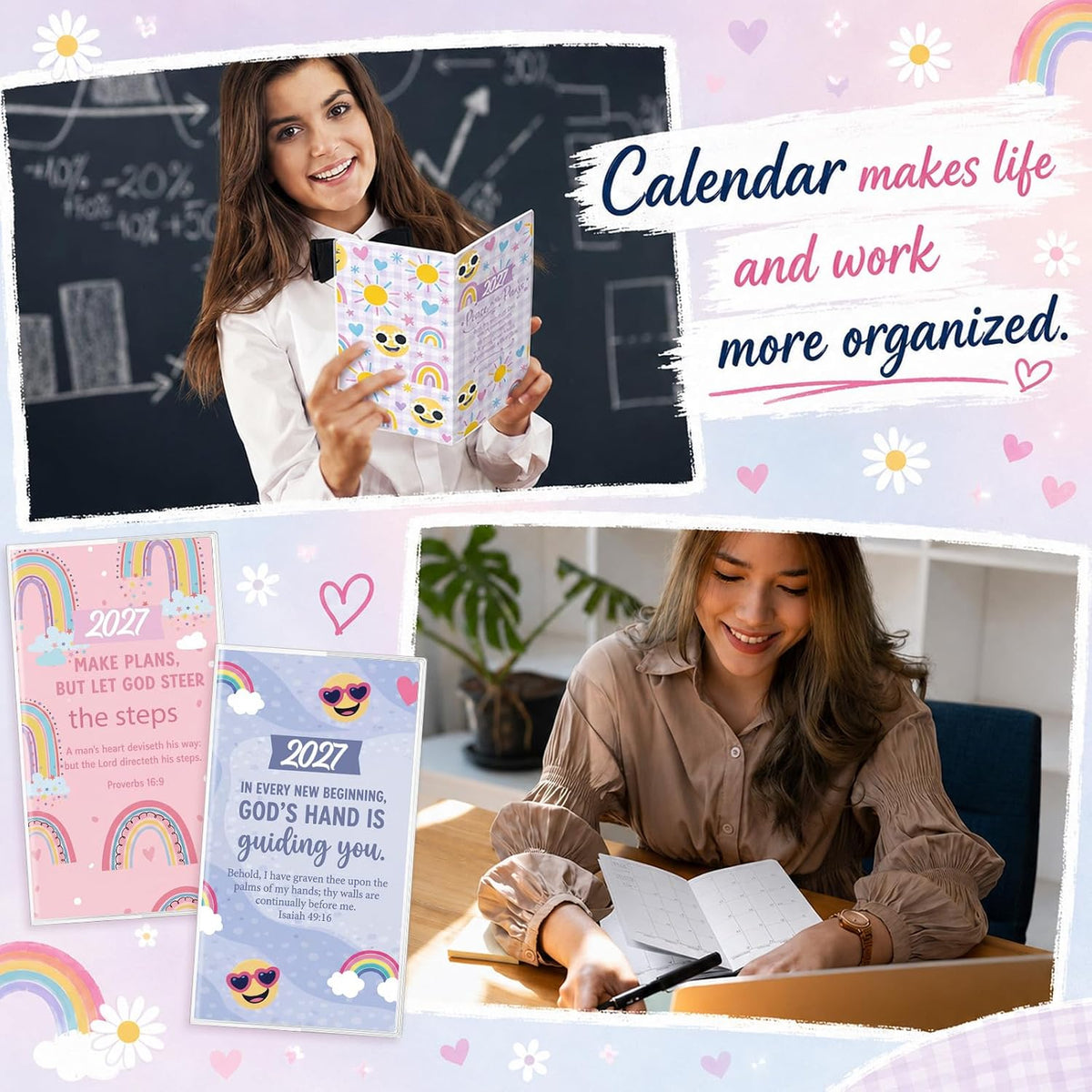 ReliThick 24 2027Small Pocket Calendar Gift for Christmas, Preppy
