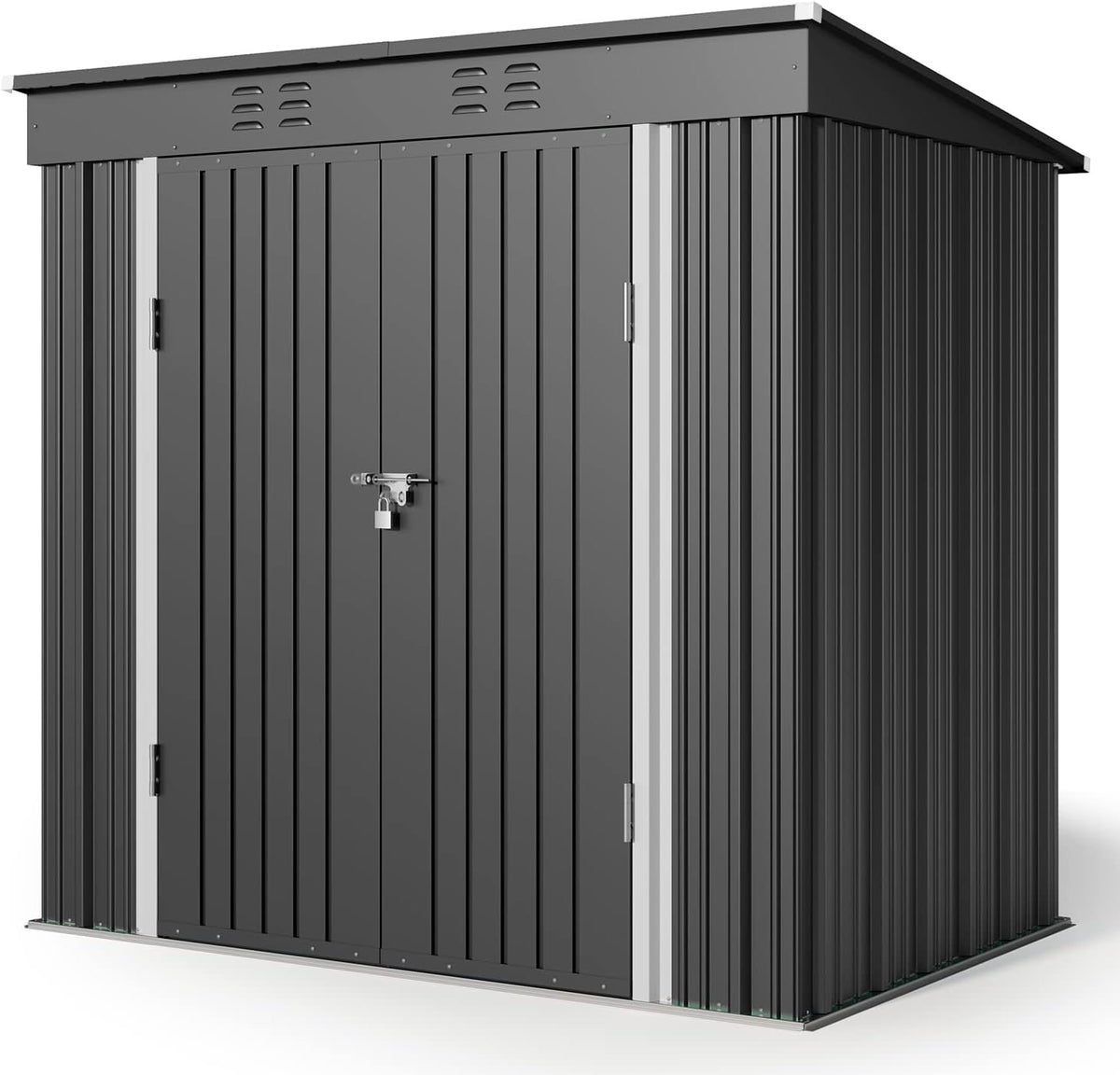 gizoon 6x4 ft outdoor shed, metal garden shed, view 9