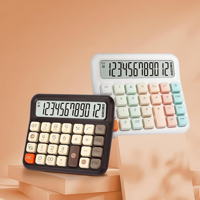 Pendancy Desk Calculator 12 Digit, Retro Cute Basic Calculator - Image 4