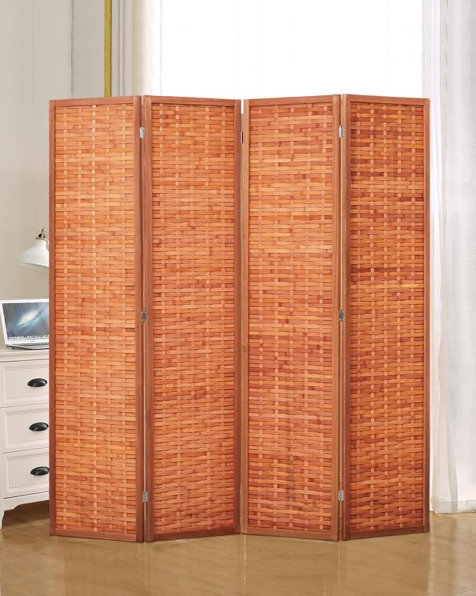 JOSTYLE 6ft Folding Privacy Screens 4-Panel Freestanding Room Dividers by Jostyle