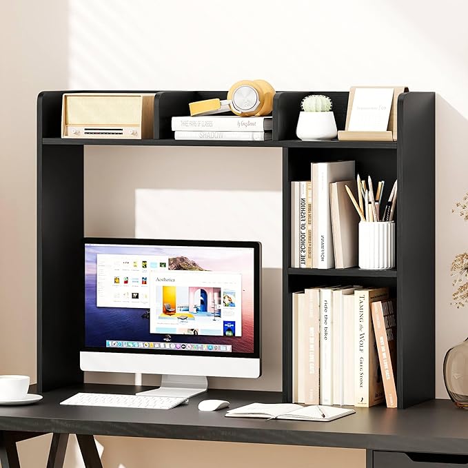 Tangkula Desktop Bookshelf, Countertop Storage Hutch - Image 2