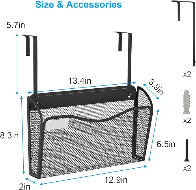 BOHDK Wall File Organizer, Mesh Hanging File Organizer, Home Office - Image 4
