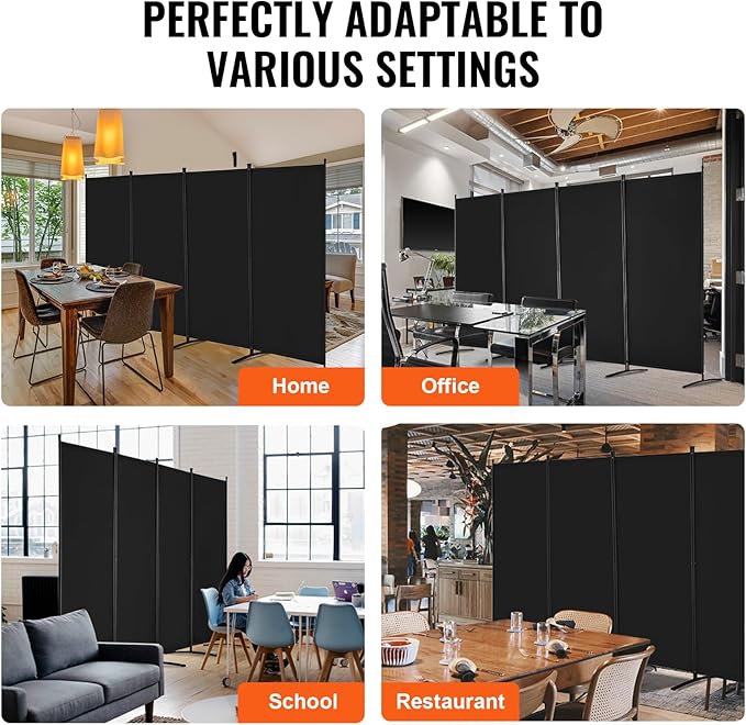 VEVOR Room Divider, 4 Panel Room Divider, Folding Privacy Screen and Portable - Image 6