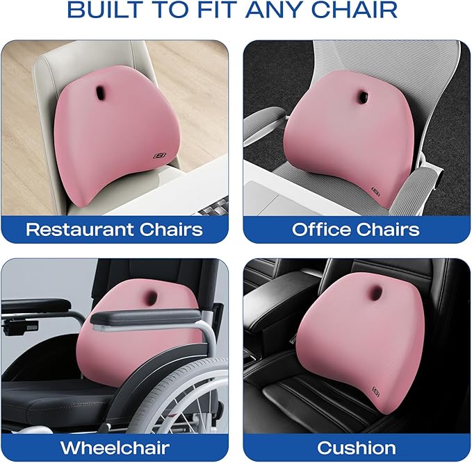 Skechers Lumbar Support Pillow for Office Chair, Memory Foam Lumbar Pillow - Image 6