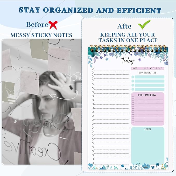 Thboxes 60 Pages To Do List Notepad, 6.7” X 9.8” To Do List Notebook Tear Off - Image 5