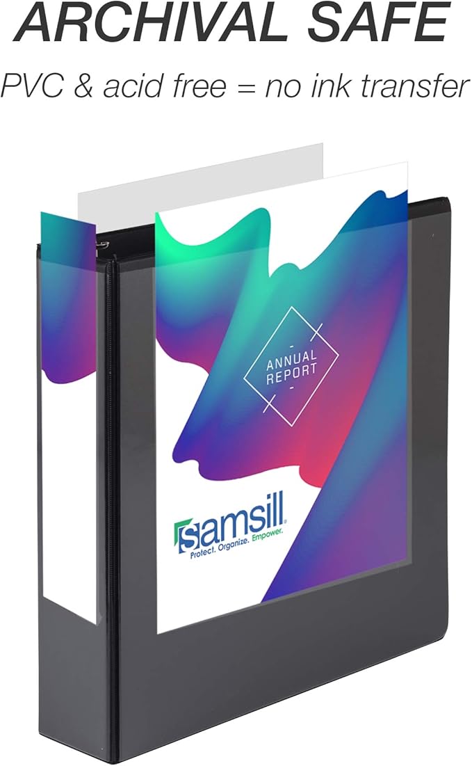 Samsill Durable 2 Inch Binder, Made in the USA, Round Ring Customizable Clear - Image 5