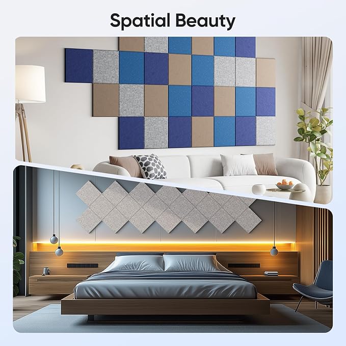 UNECHO 12 Pack 12" X 12" X 0.4" Acoustic Panels - Image 5
