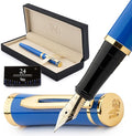 Wordsworth & Black Fountain Pen Set, 18K Gilded Extra Fine Nib, Includes 24 by WordsworthBlack