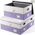 PRANDOM Storage Bins with Lids Linen Fabric Foldable Storage Boxes Organizer by Prandom