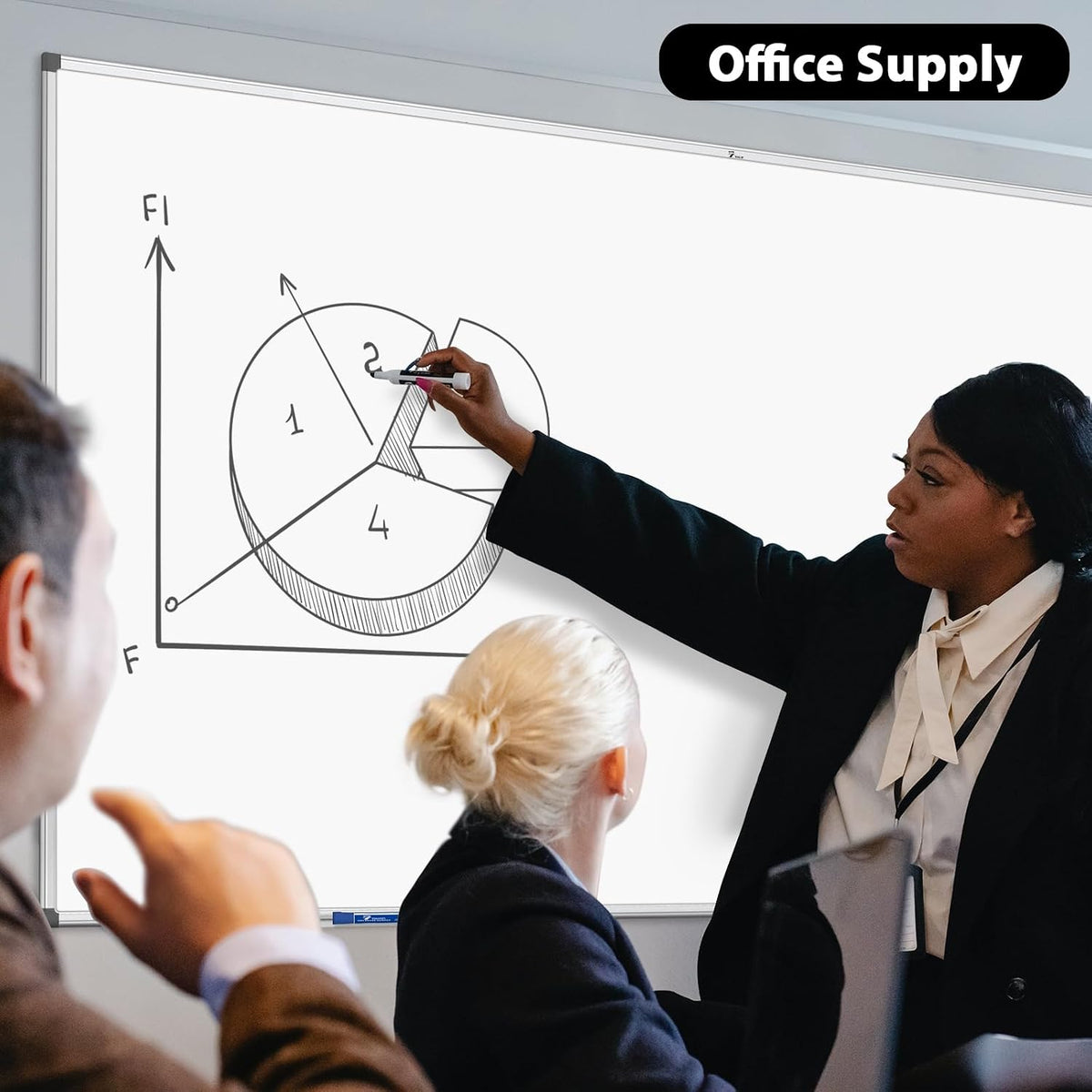 TOWON Magnetic Dry Erase Board 72x48 in, Aluminum Frame, Silver Border