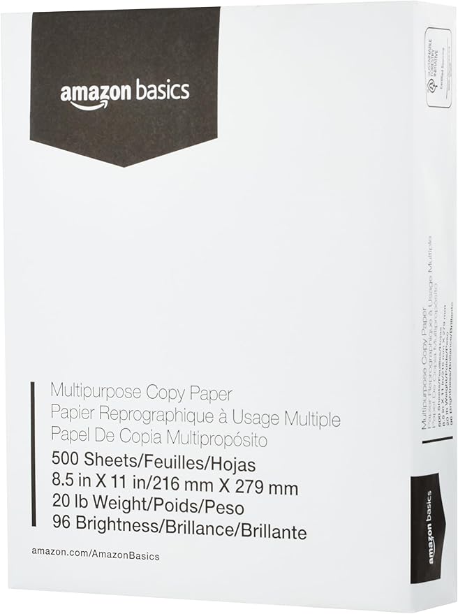 Amazon Basics Multipurpose Copy Printer Paper, 8.5 x 11 Inches, 20 lb, 10 Ream - Image 2