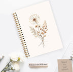 JWVK Boho Floral Spiral Notebook, Rustic Neutral Flower Herbs Notebooks - Image 3