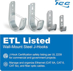 ICC 4-Inch Wall Mount J-Hook – 25-Pack, Cable Support Hooks - Image 2