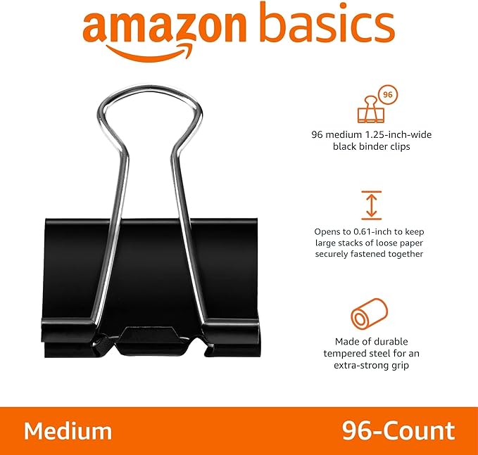 Amazon Basics Sturdy Binder Clips - Image 2
