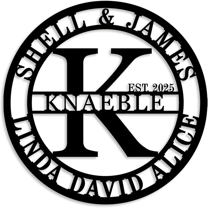 Personalized Family Name Sign Custom Family Metal Signs Monogram Letters Wall by ENFODREAM