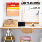 EASEPRES 5 Pocket Mesh Hanging Wall File Organizer, Wall Mounted Mail Paper - Image 5