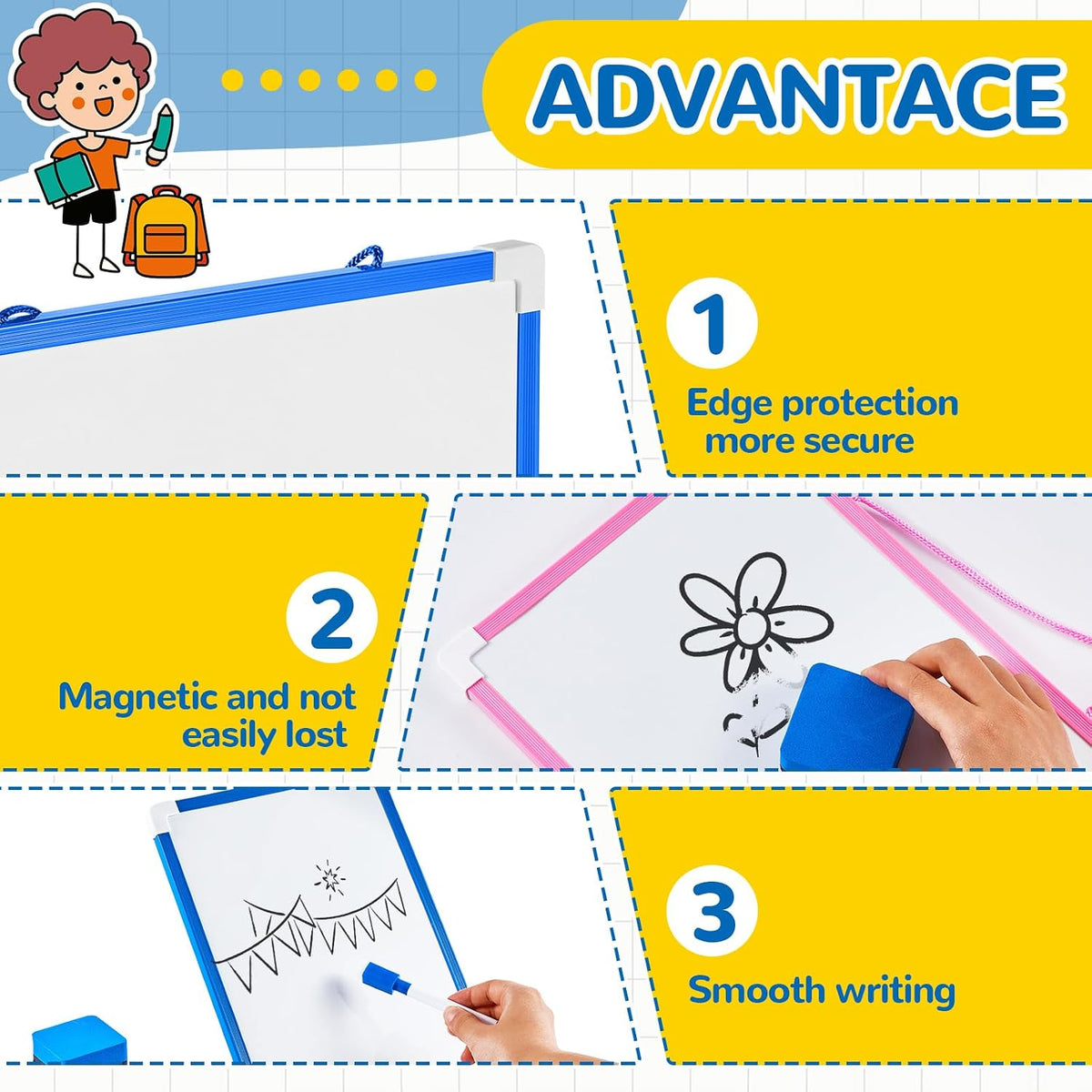 20 Pack 8'' x 12'' Hanging Magnetic Dry Erase Board Small Dry...