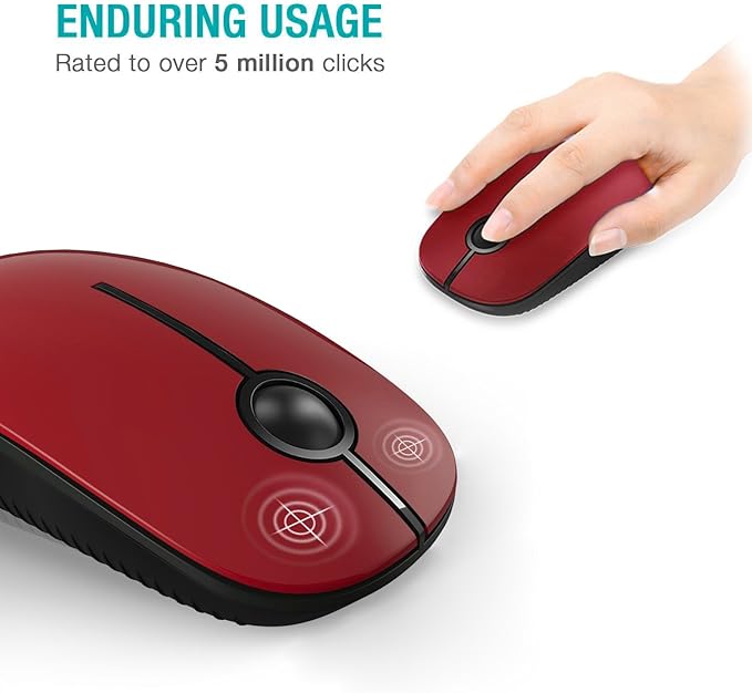 VssoPlor Wireless Mouse, 2.4G Slim Portable Computer Laptop Mouse - Image 3