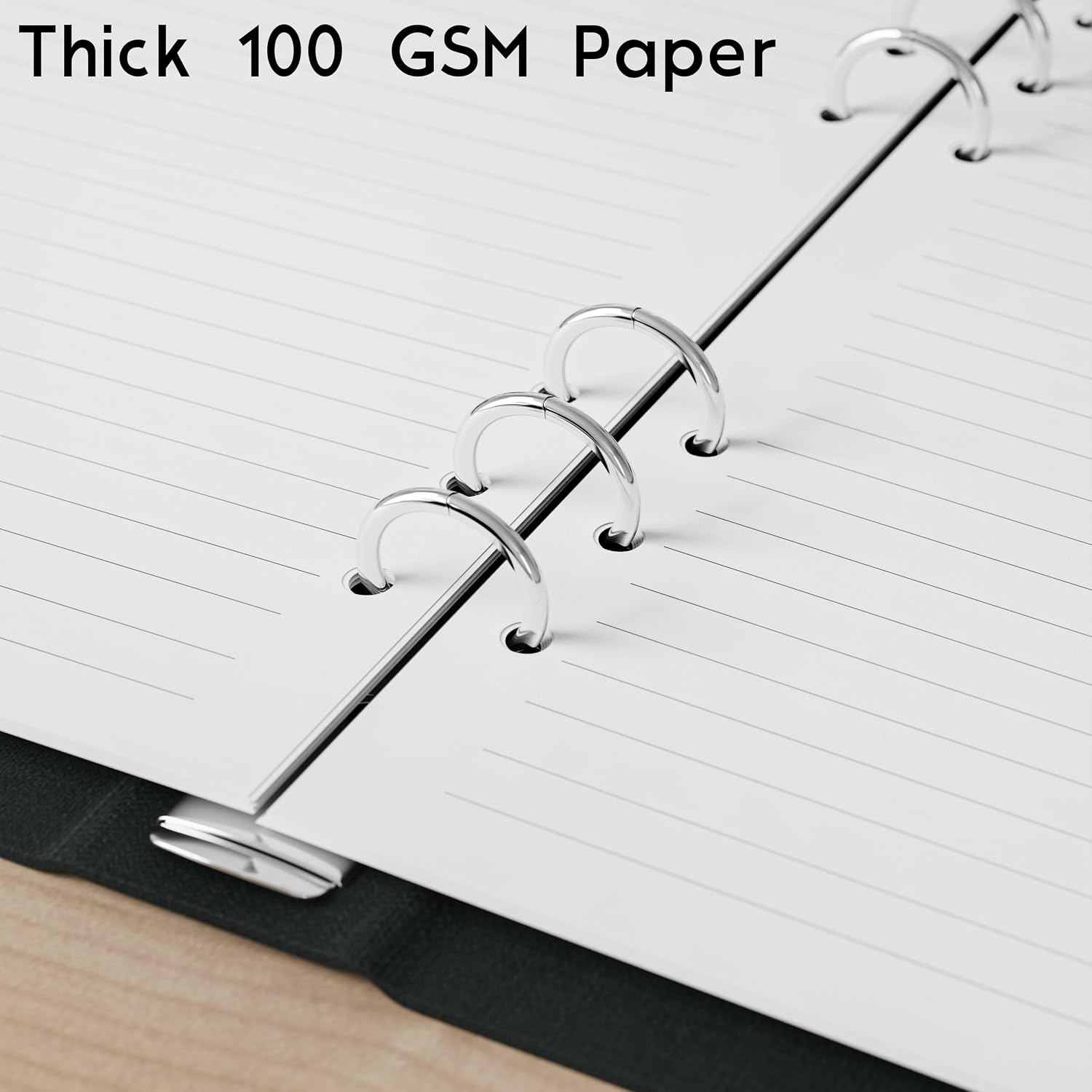 A5 Lined Paper 6-Hole Punched, 250 Sheets (500 Pages), 100 GSM, A5 Binder Refill, 6-Ring Binder Inserts
