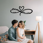 Personalized Valentines Metal Wall Sign, Custom Infinity Heart Love Couple Name - Image 3