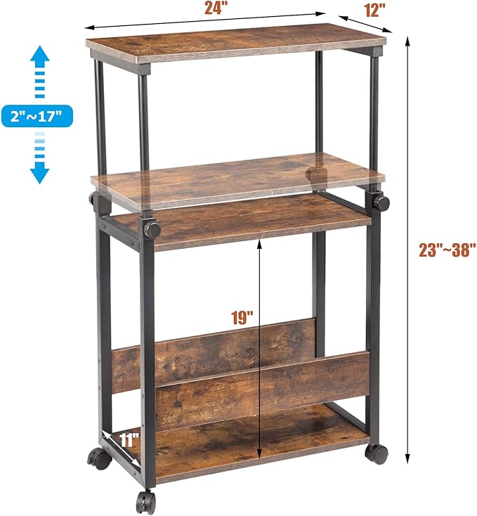 TooCust Height Adjustable Computer Tower Stand, Computer & Machine Carts - Image 2