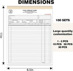 Custom Invoice Book with Logo 50 Set Personalized Receipt Books Customized - Image 2