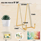 Decolore 8 inch 3 Pack Gold Plate Stands Table Top Easels Plate Holder Display - Image 2
