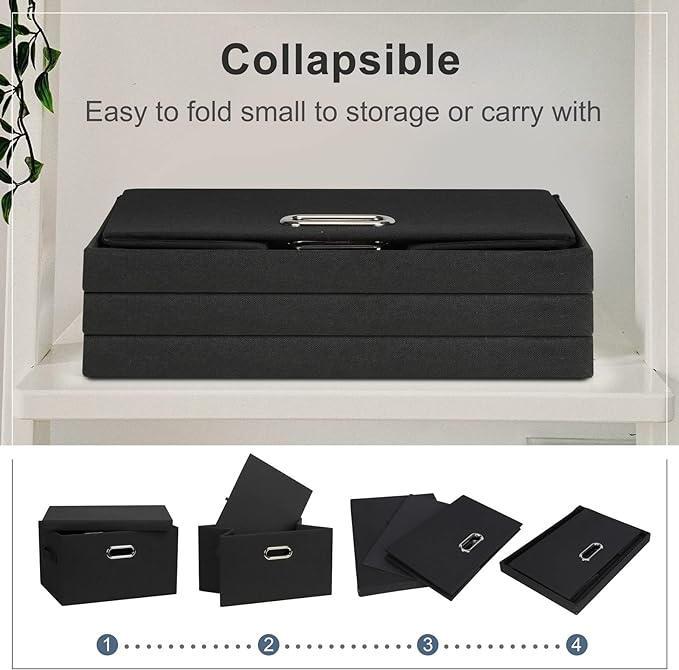Graciadeco Medium 15" 21 Quart Collapsible Stackable Storage Bins - Image 5