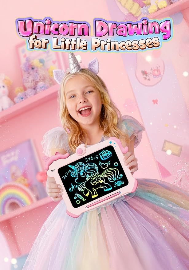Kikapabi LCD Writing Tablet for Kids, Unicorn Colorful Screen Doodle Board - Image 2
