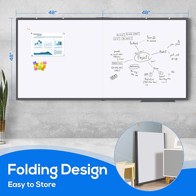 Magnetic Dry Erase Board 96 x 48 inches, Maxtek 4" x 8" Whiteboard - Image 2