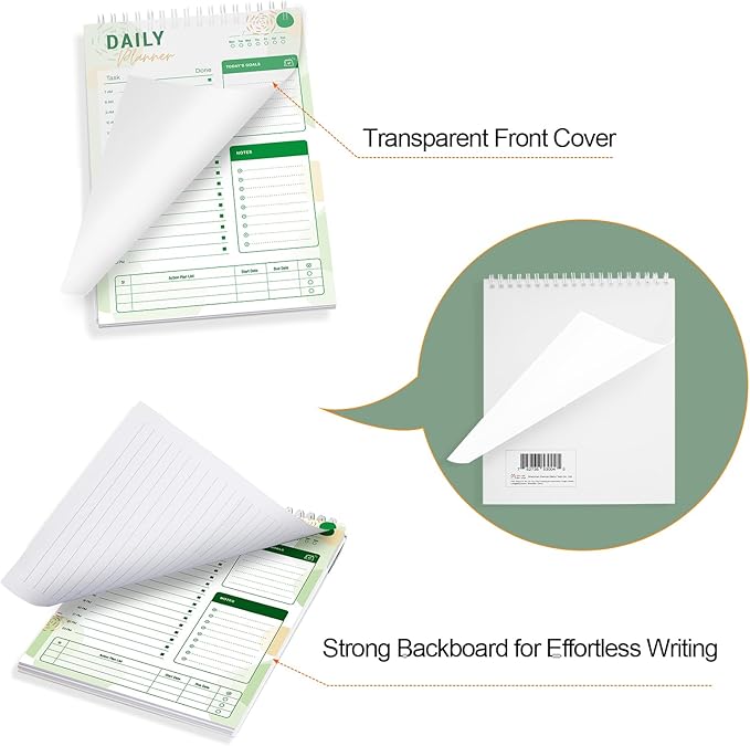 To Do List Notebook Daily Planner A5 CheckList Pad 52 Sheets, 5.9" x 8.2" Daily - Image 3