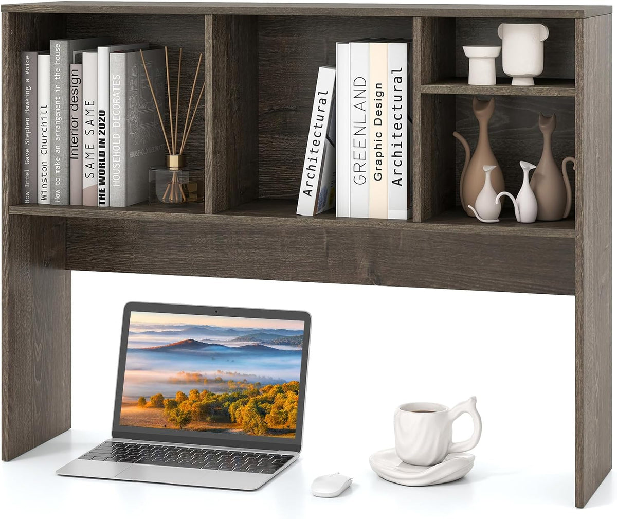 Tangkula Desktop Bookshelf, Countertop Storage Hutch