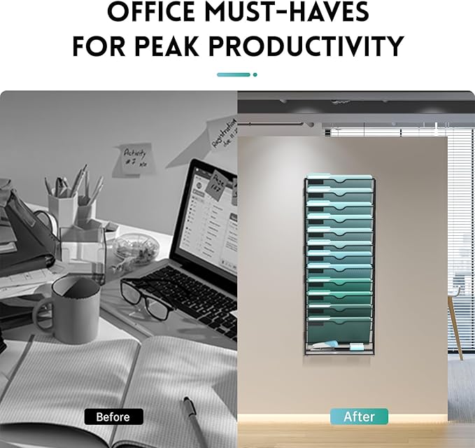 SUPEASY 13-Tier Wall File Organizer, Hanging Wall Files - Image 6