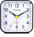 Tinload Small Battery Operated Analog Travel Alarm Clock Silent Non Ticking by Tinload
