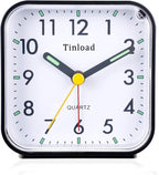 Tinload Small Battery Operated Analog Travel Alarm Clock Silent Non Ticking by Tinload