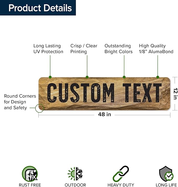 Custom Sign, Custom Street Sign, 11 Font Colors, 13 Font Styles, 4 Hole Options - Image 6