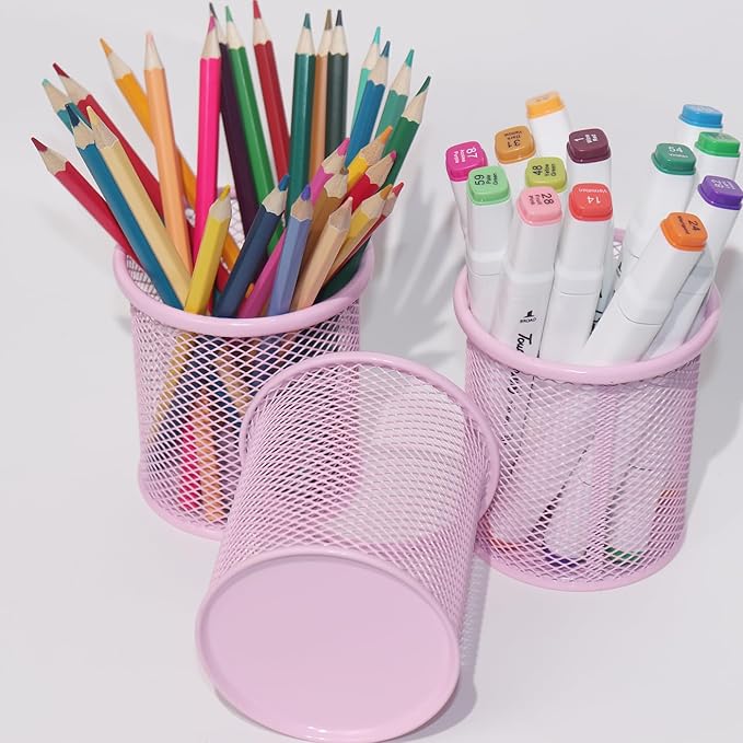 SNOW COOLER Pen Holder Mesh Pencil Holder Metal Pen Holder Cup Pencil Cup Holder - Image 4