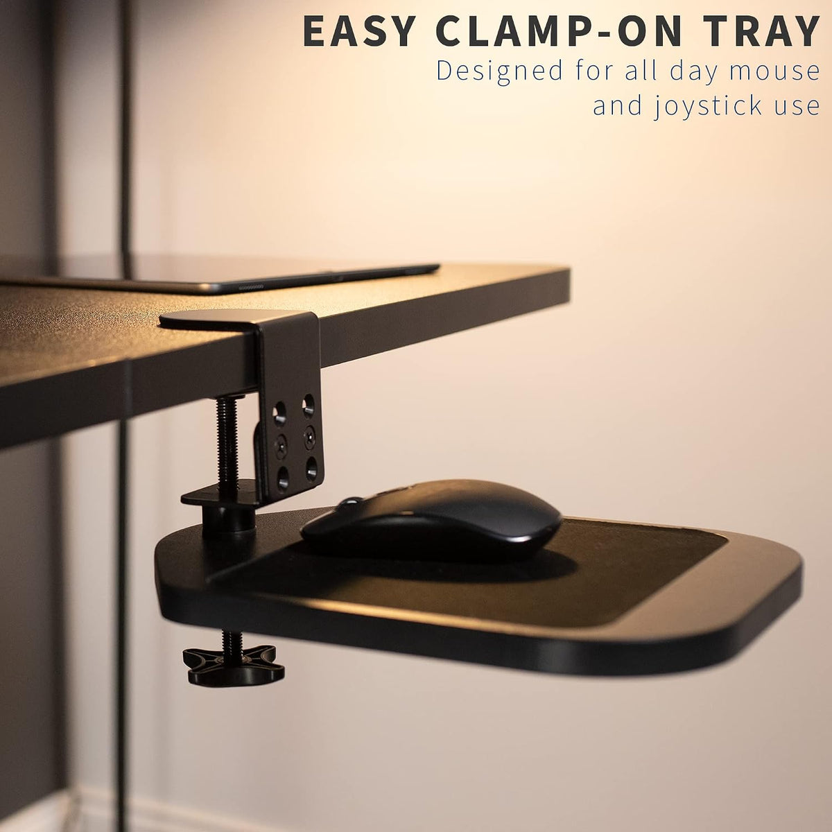 VIVO Black Clamp-on Mouse Pad Holder Platform, MOUNT-MS01B
