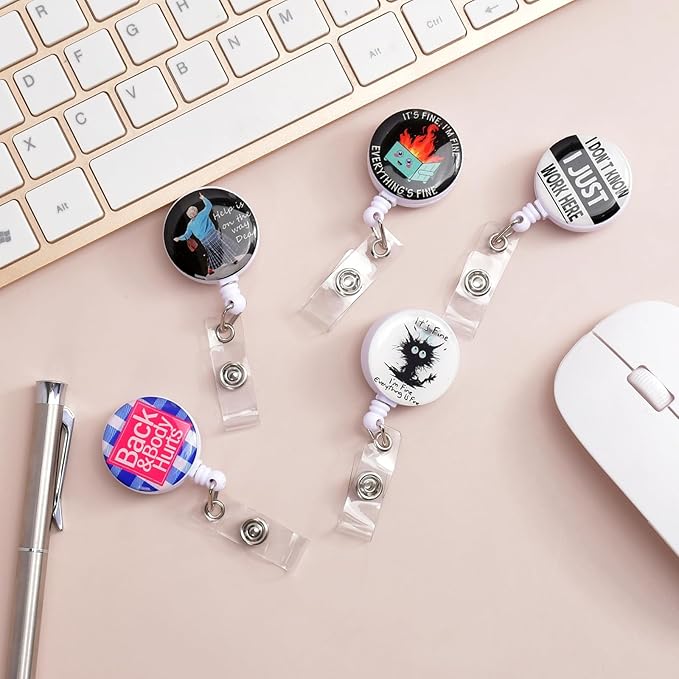 5pcs Badge Reels Holder Retractable - Image 3